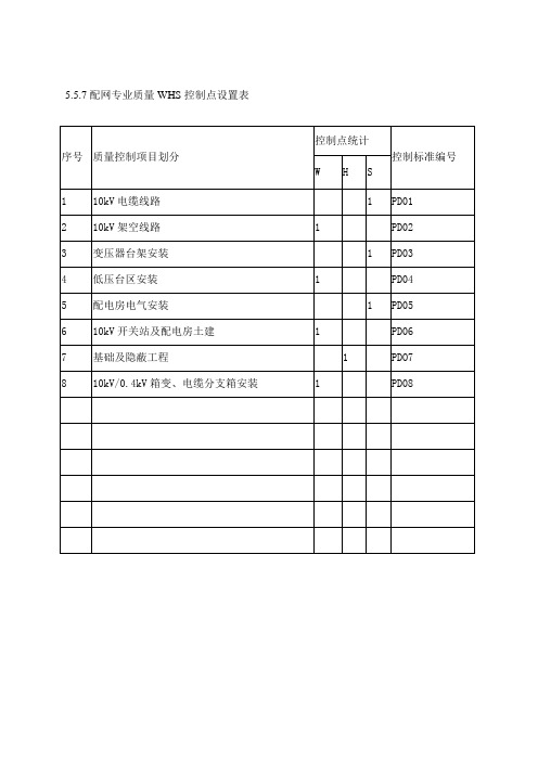 (完整word版)配网专业控制标准WHS表