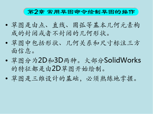 SOLIDWORKS零件建模操作及实例第2章常用草图命令绘制草图的操作