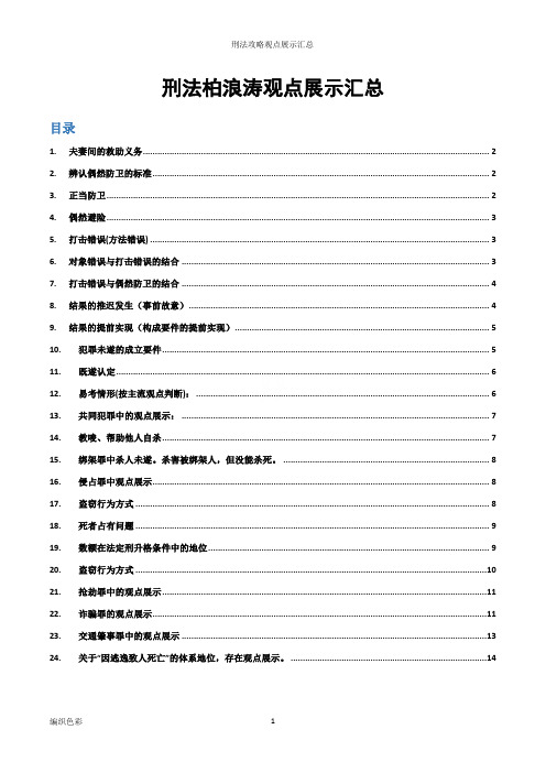 刑法攻略观点展示汇总