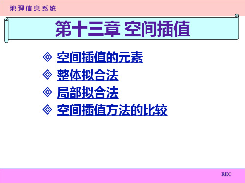 北师大地理信息系统原理与应用课件第13章 空间插值