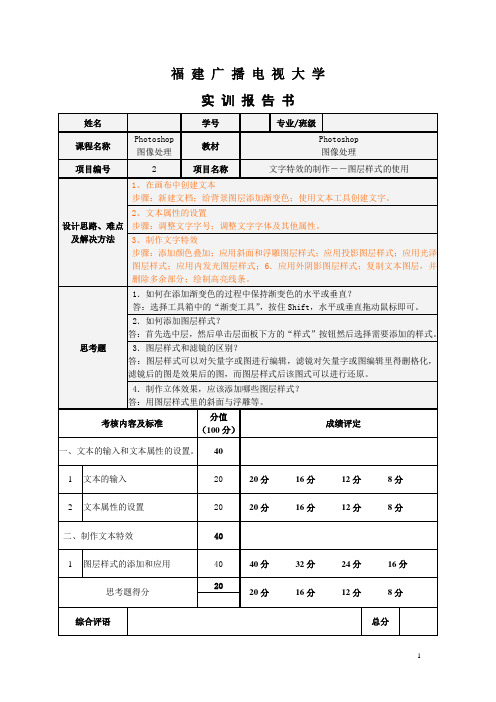 photoshop图像处理实训报告书2