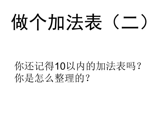 北师大版数学一年级上册《做个加法表》课件(共22张PPT)