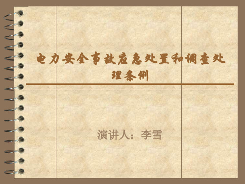 电力安全事故应急处置和调查处理条例