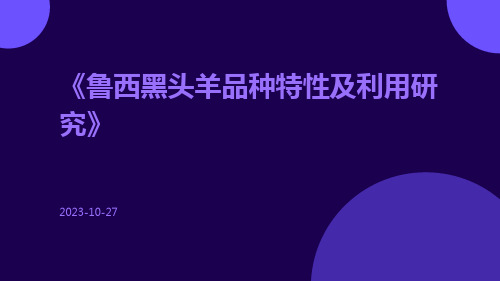 鲁西黑头羊品种特性及利用研究