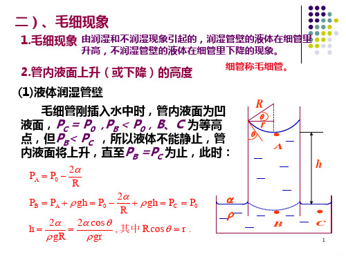 流体力学 毛细现象PPT课件