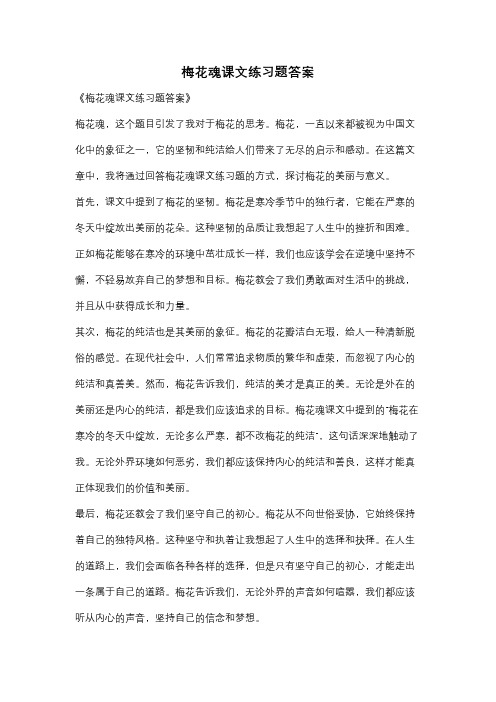 梅花魂课文练习题答案