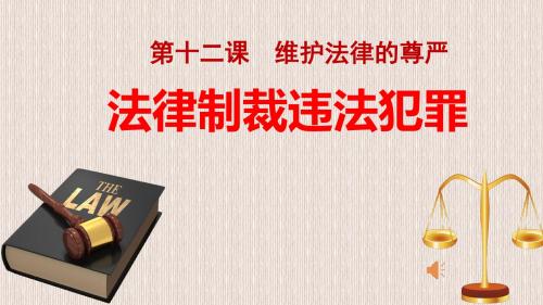 鲁人版道德与法治七年级上册《法律制裁违法犯罪》课件