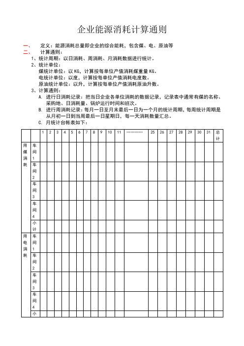 企业能源消耗计算通则