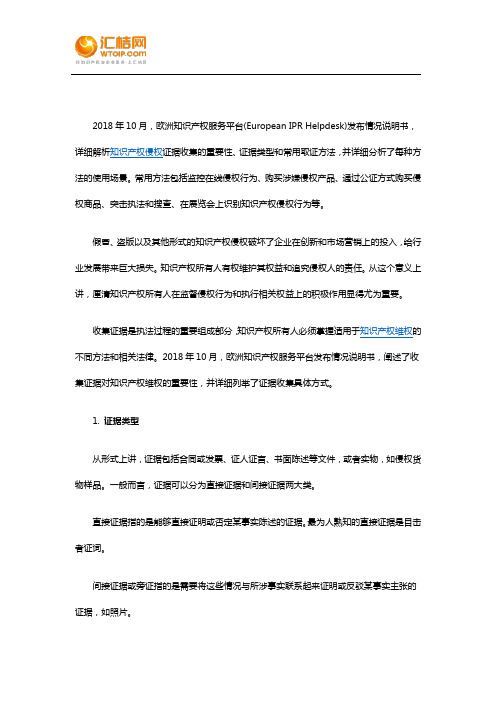 欧洲知识产权服务平台解析知识产权侵权取证方法