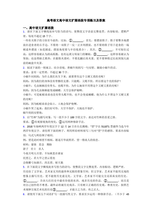 高考语文高中语文扩展语段专项练习及答案