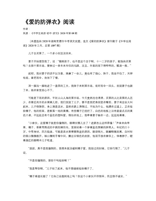 《爱的防弹衣》阅读