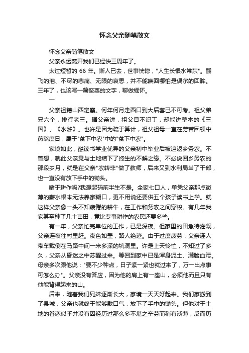 怀念父亲随笔散文