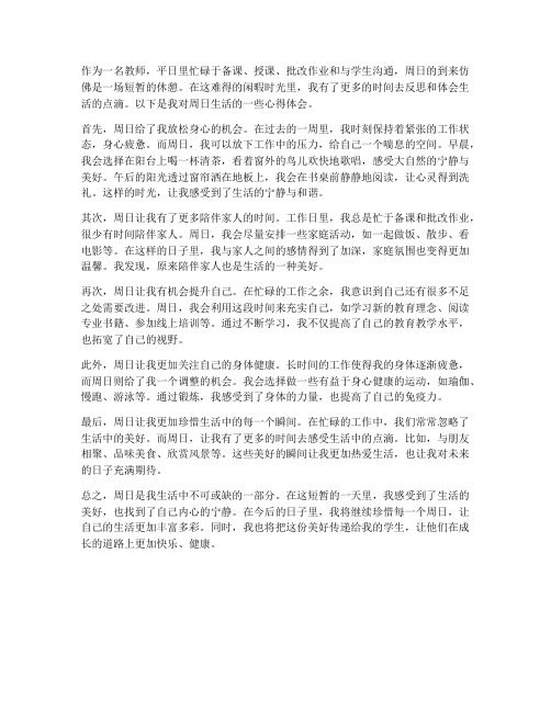 教师周日生活心得体会总结