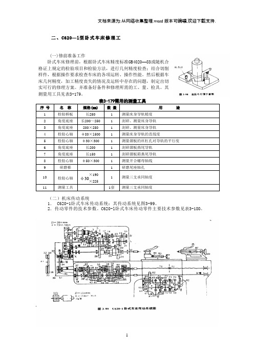 C620-1车床资料