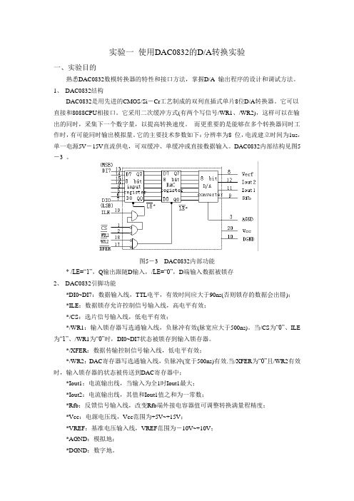 使用DAC0832的DA转换实验