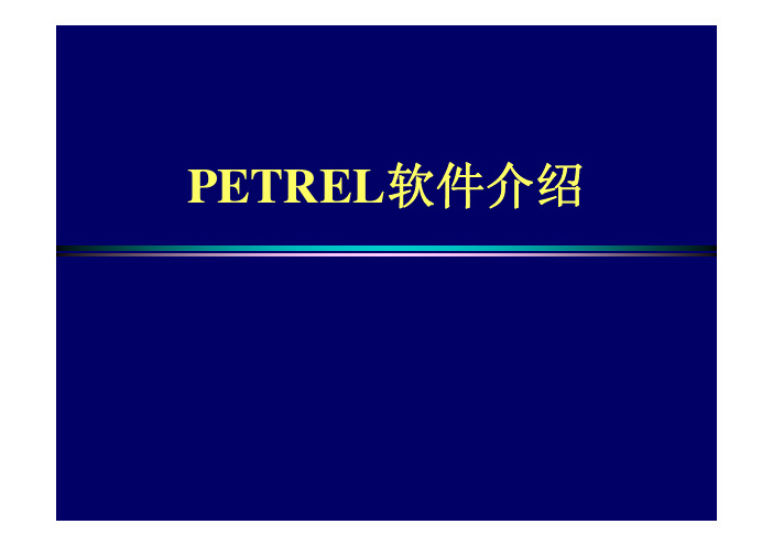 PETREL建模软件