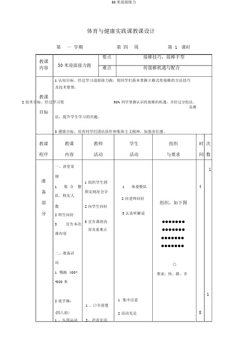 50米迎面接力