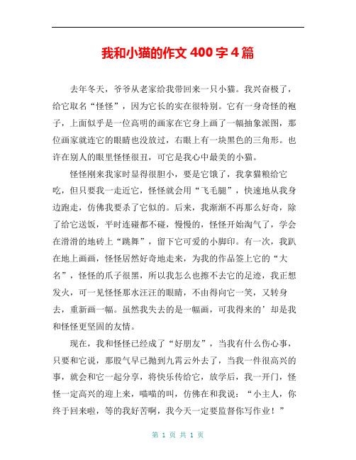 我和小猫的作文400字4篇