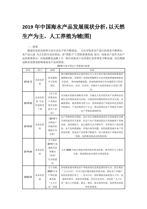 2019年中国海水产品发展现状分析,以天然生产为主,人工养殖为辅