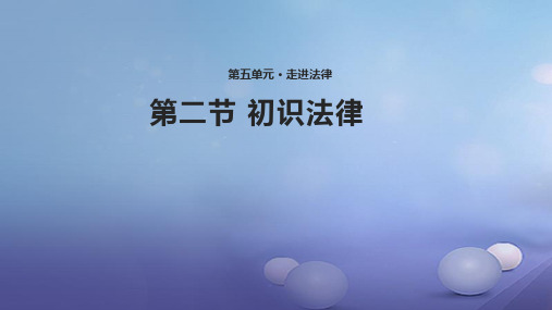 2017八年级道德与法治上册第五单元走进法律第二节《初识法律》课件湘教版