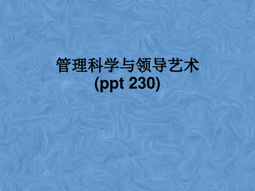 管理科学与领导艺术(ppt 230)