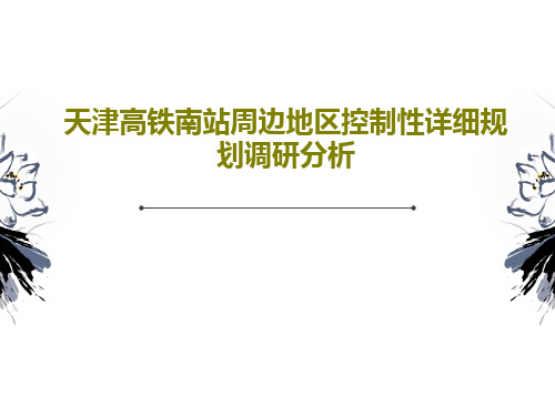 天津高铁南站周边地区控制性详细规划调研分析共50页