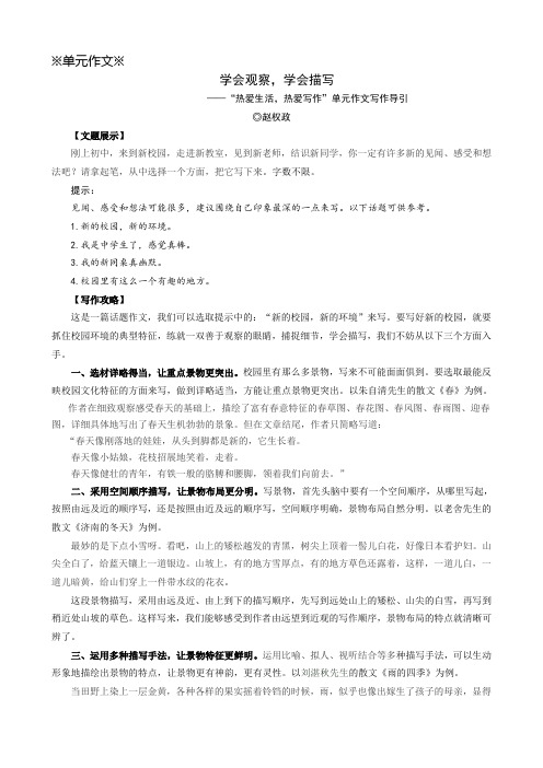 (部编)初中语文人教2011课标版七年级上册语文周报发表文章