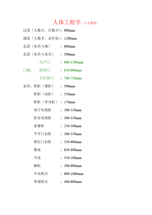 人体工程学(个人整理版)