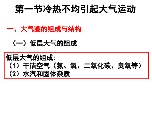 广西柳州铁路第一中学人教版高中地理必修一2.1 冷热不均引起大气运动 课件(共59张PPT)