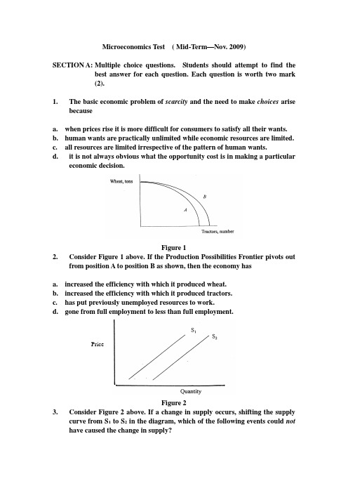 microeconomics Test-midterm-2009-11