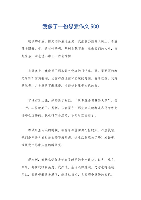 我多了一份思索作文500