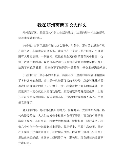 我在郑州高新区长大作文