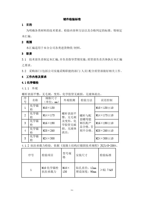 化学锚栓检验标准