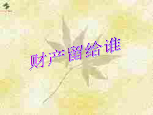 21初二政治下学期财产留给谁(1)PPT课件