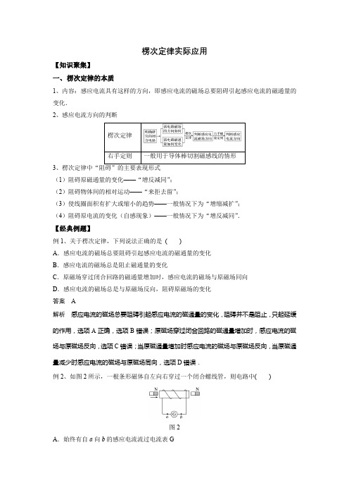 楞次定律实际应用(解析版)