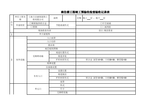 住宅竣工预验收检查记录表(1)