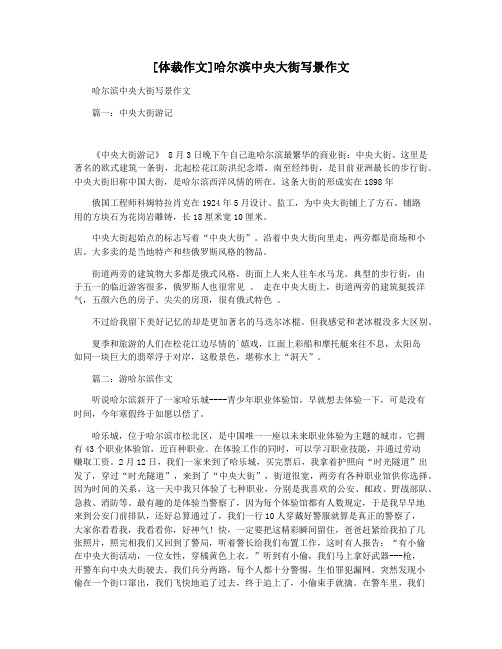 [体裁作文]哈尔滨中央大街写景作文
