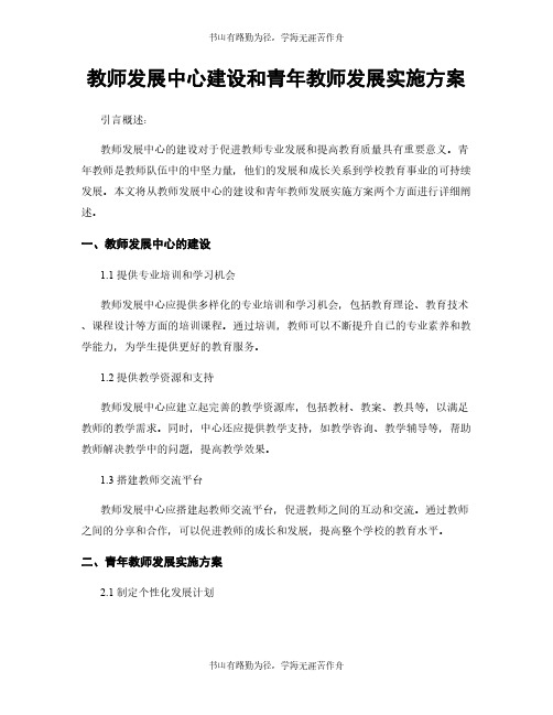 教师发展中心建设和青年教师发展实施方案