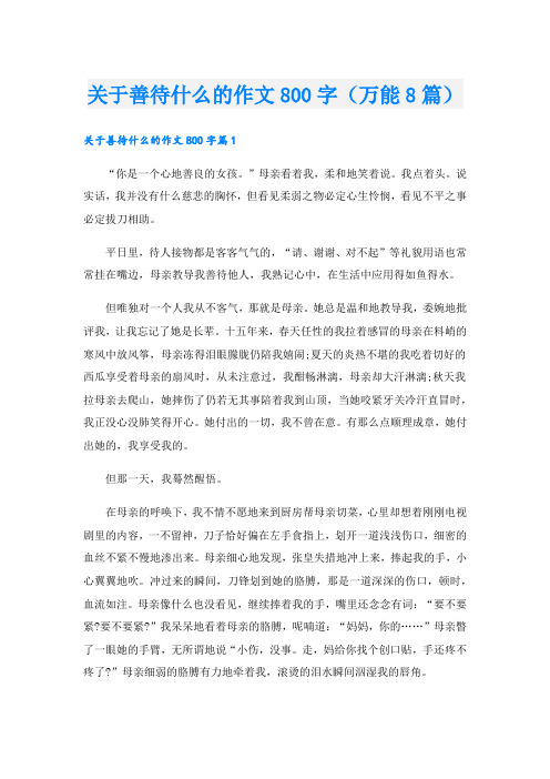 关于善待什么的作文800字(万能8篇)