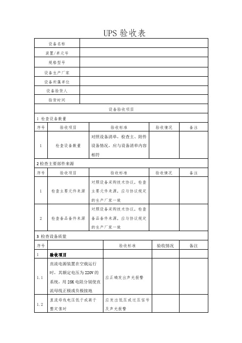 直流屏验收标准