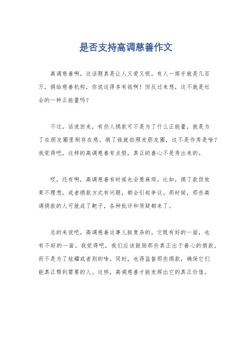 是否支持高调慈善作文