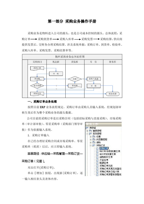 ERP操作手册1——第一部分-采购业务操作手册