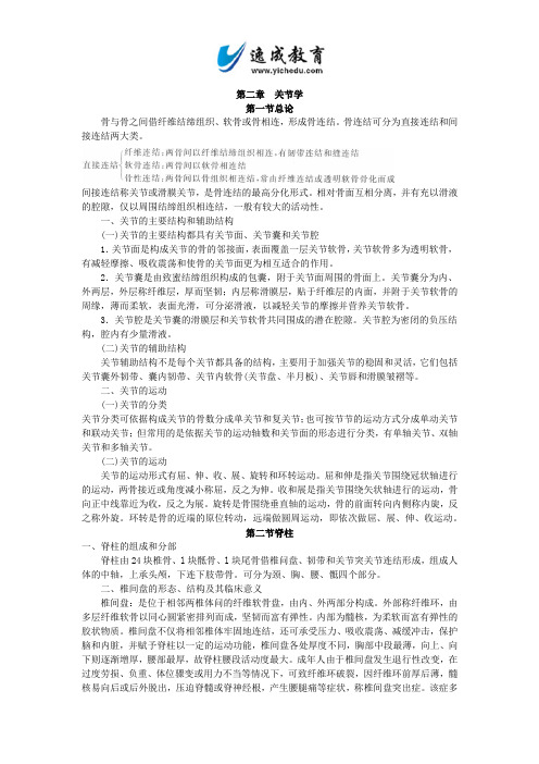 全国成人高考专升本统考复习专用教材_医学综合第二章关节学(1)