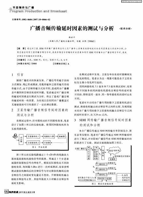 广播音频传输延时因素的测试与分析