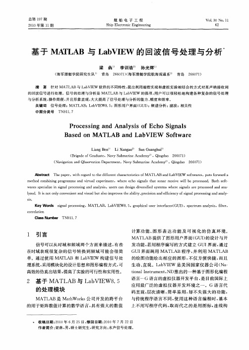 基于MATLAB与LabVIEW的回波信号处理与分析