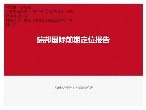 2016年长春瑞邦国际商业综合体前期定位