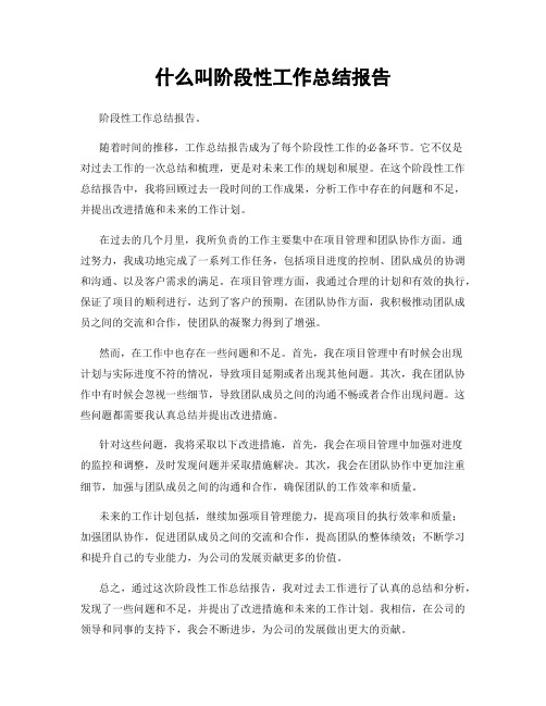 什么叫阶段性工作总结报告