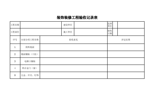 装饰装修工程验收表格1