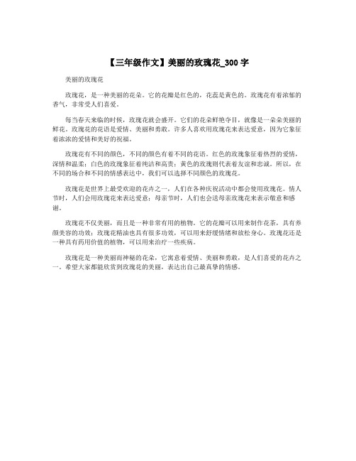 【三年级作文】美丽的玫瑰花_300字