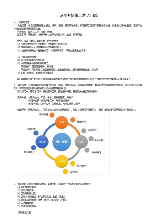 从零开始做运营 入门篇